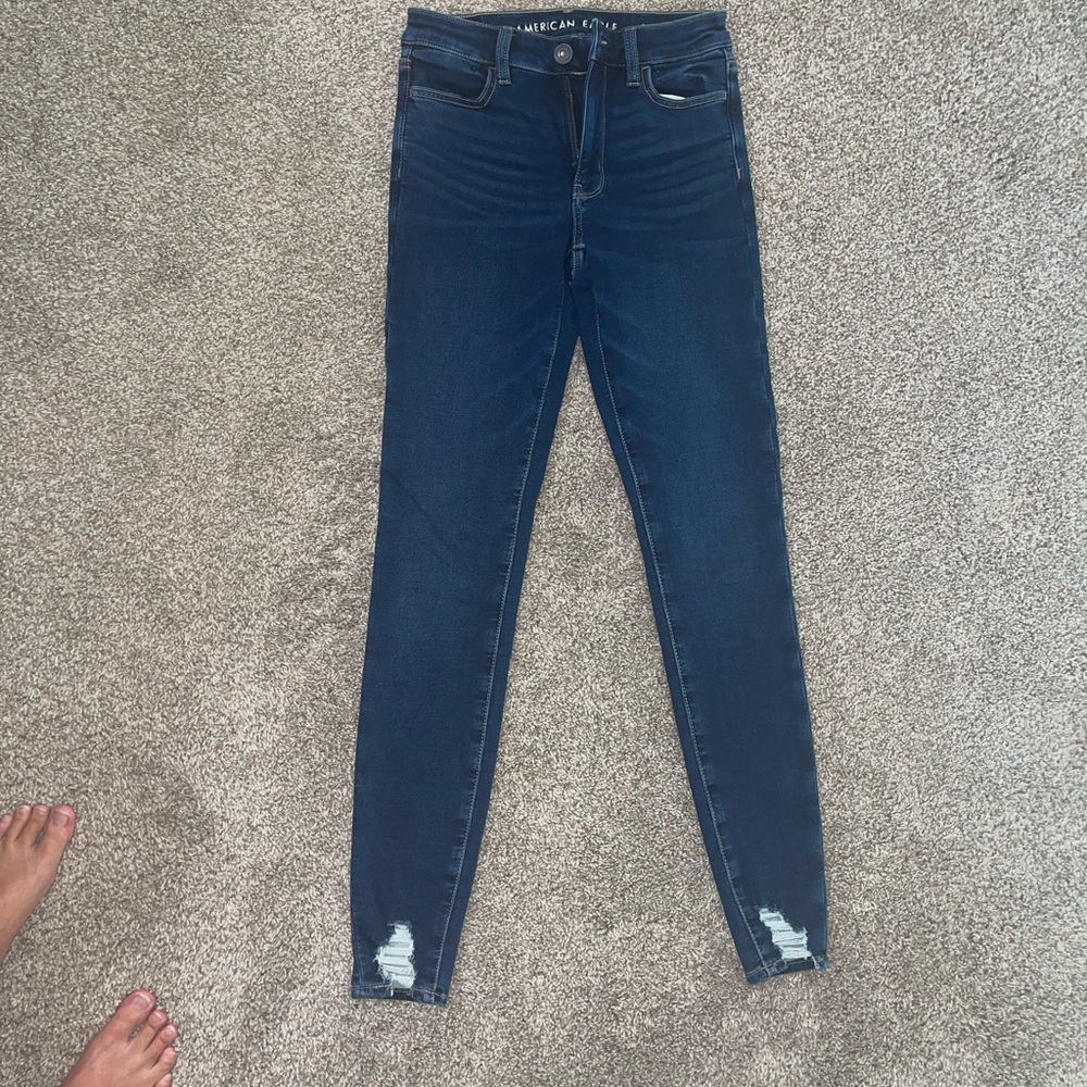 American Eagle Outfitters Women's Deep Blue Skinny Jeans